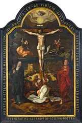 German School, around 1600, CRUCIFIXION, Oil on panel