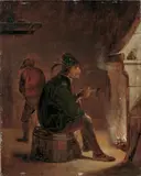 Flemish School 17th century, SMOKING PEASANT