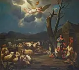 Louis Licherie, ANNUNCIATION TO THE SHEPHERDS, Oil on canvas (relined)