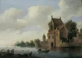 RIVER LANDSCAPE by circle of Pieter de Neyn, Oil on panel, sold Oct 2009