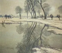 Max Clarenbach, LANDSCAPE NEAR WITTLAER, Oil on canvas