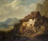 Paul Huet, COASTAL LANDSCAPE WITH FARMSTEAD, Oil on canvas (relined)