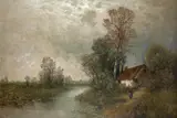 Johann Jungblut, SEA LANDSCAPE WITH FARMSTEAD