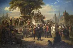 August Viereck, SCENE FROM GOETHE´S FAUST: EASTER WALK, Oil on panel