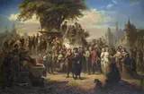 August Viereck, SCENE FROM GOETHE´S FAUST: EASTER WALK, Oil on panel