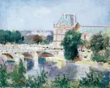 Lucien Adrion, The River Seine with view on the Louvre