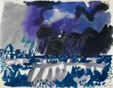 Eduard Bargheer, Thunderstorm (Forio in Winter), Watercolour on thin hand-made paper