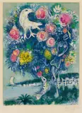 Marc Chagall, Angel Bay with Bouquet of Roses, Colour lithograph