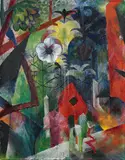 Heinrich Campendonk, Blumenbild (Picture with flowers) Verso: Paar (Couple), Oil on canvas