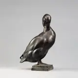 August Gaul, Erpel (Male Duck), Bronze sculpture. H 51.5 cm. Signed on the back on edge of the plinth (