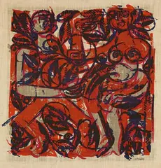 HAP Grieshaber, Zeta, Color silkscreen on rough canvas