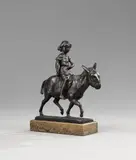 August Gaul, Eselreiterin (Young Girl on a Donkey), Bronze sculpture. Height 15.1 cm, on marble base (
