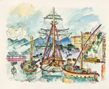 Ivo Hauptmann, Upper Italy (View of a City; Harbor with Boats)