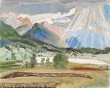 Am Presseggersee (On Lake Presseger) by Erich Heckel, Watercolour and white gouache over crayon drawing on ivory coloured paper, sold May 2009
