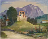 Haus auf dem Hügel (mit Monte Generoso) (House on a hill With Monte Generoso) by Karl Hofer, Oil on canvas, sold May 2009