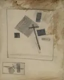 Kasimir Sewerinowitsch Malewitsch, Sensations Mélangées, Pencil drawing on chamois colored paper