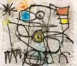 Joan Miró, Composition, Ink and pencil with watercolour wash on cardboard