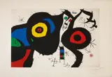 Joan Miró, Les deux Amis, Original colour etching with aquatinta and carborundum