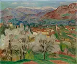Hans Purrmann, Blick auf Gentilino (View of Gentilino), Oil on canvas