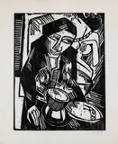 Melancholie (Melancholy) by Karl Schmidt-Rottluff, Woodcut on laid paper, sold May 2009