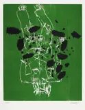 Georg Baselitz, 32 Punkte (32 Dots), Colour woodcut on cardboard