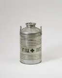 Ölkanne F.I.U. (oilcan F.I.U.) by Joseph Beuys, Metalbarell, filled with a bit of olive oil, stamped, height 53 cm, sold May 2009