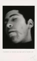 Christian Boltanski, Rekonstruktion eines Unfalls, der mir noch nicht zugestossen ist, aber in dem ich den Tod gefunden habe (Reconstruction of an accident which has not befallen me yet but in which I discovered death), 6 offsetprints ca