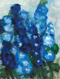 Klaus Fußmann, UNTITLED (DELPHINIUM), Gouache and watercolour on sturdy textured cardboard