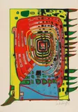 Friedensreich Hundertwasser, Das falsche Augenlid (The false eyelid), Colour lithograph on Arches cardboard