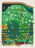 Green Power by Friedensreich Hundertwasser, Colour silkscreen on cardboard, sold May 2009