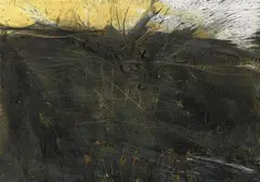 Rolf Iseli, Verbrannt (burnt), Gouache, watercolour, charcoal and dust on cardboard