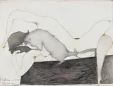Püss-i-n by Horst Janssen, Coloured crayon and pencil on paper, sold May 2009