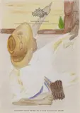 Martin Kippenberger, UNTITLED (THE INVENTION OF THE JOKE), Mixed media on hotel letter paper