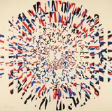 Ferdinand Kriwet, UNTITLED (CIRCULAR LETTER), Colour screenprinted plastic stripes collaged on wood