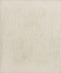 Walter Leblanc, Twisted Strings. 15 FX 72, Latex paint over cotton strings on canvas