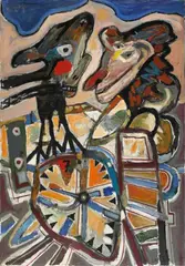 Lucebert, De Gelenksvogel, Oil on canvas