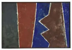 UNTITLED by Adolf Luther, Oil, partly scratched, on masonite in artist frame 55.5, sold May 2009