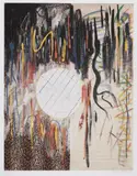 Reiher mit Sonnenuntergang (EGRET WITH SUNSET) by Sigmar Polke, Colour offset-lithograph on lightly textured Hahnemühle laid cardboard, sold May 2009