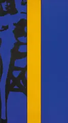 George Pusenkoff, UNTITLED (...POWER OF THE BLUE...WITH YELLOW...), Acrylic on partially gypsum primed canvas