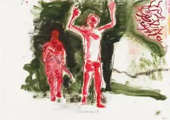 UNTITLED by Daniel Richter, Oil on paper, sold May 2009