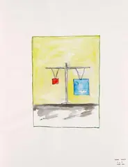 UNTITLED by Thomas Schütte, Watercolour, chalk and pencil on Ingres laid paper, sold May 2009