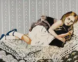 Cornelia Schleime, UNTITLED (Alice), Acrylic, shellac and asphalt lacquer on canvas
