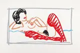Tom Wesselmann, Fast Sketch and stocking Nude, Colour silkscreen on museum cardboard