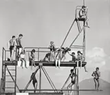 DIVING PLATFORM by Peter Keetman, Ferrotyped gelatin silver print, printed later, sold May 2009