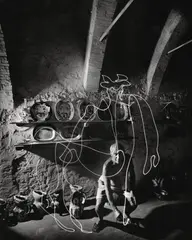Gjon Mili, A CENTAUR DRAWN WITH LIGHT - PABLO PICASSO AT THE MADOURA POTTERY IN VALLAURIS, FRANCE, Gelatin silver print, printed later
