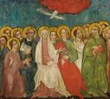 Bohemian School, circa 1400, PENTECOST, Oil on panel (parquetted)