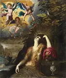 ST. MARY MAGDALENE WITH ANGELS by follower of Jacques Bellange, Oil on canvas (relined), sold May 2009