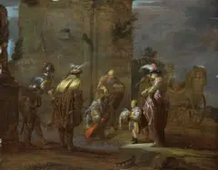 BAPTISM OF THE EUNUCH by Leonaert Bramer, Oil on panel (parquetted), sold May 2009