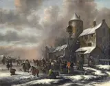 Klaes (Nicolaes) Molenaer, WINTER LANDSCAPE, Oil on canvas (relined)