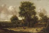 Pieter de Molijn, STREET IN A VILLAGE AT A RIVER, Oil on canvas